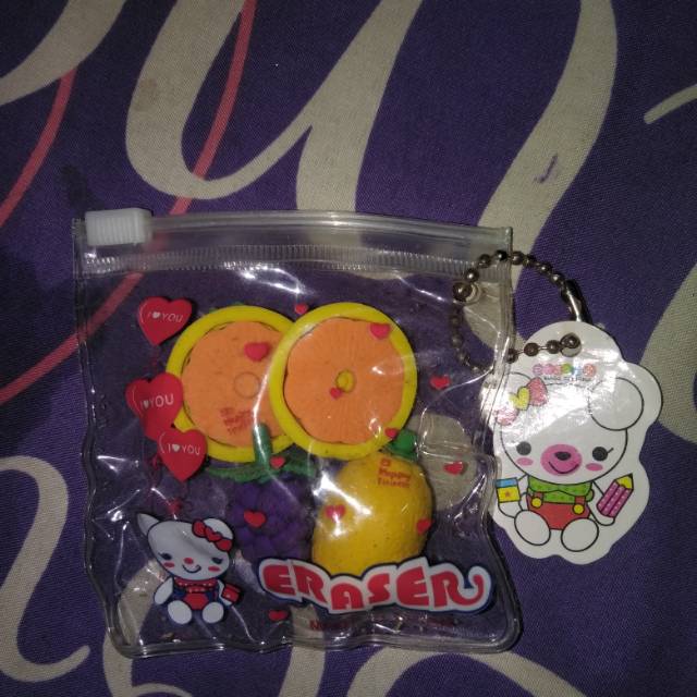 

Penghapus mini mini isi 4 bentuk buah