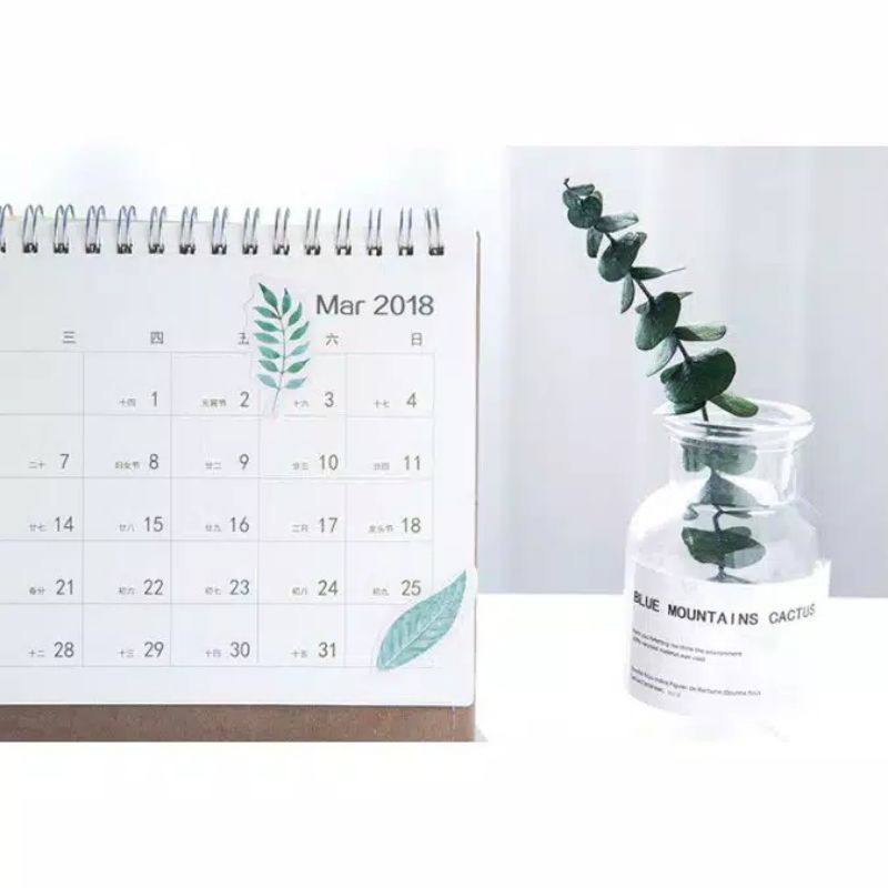 Sticker mint diary daun leaves leaf stiker lucu cute kawaii scrapbook kpop