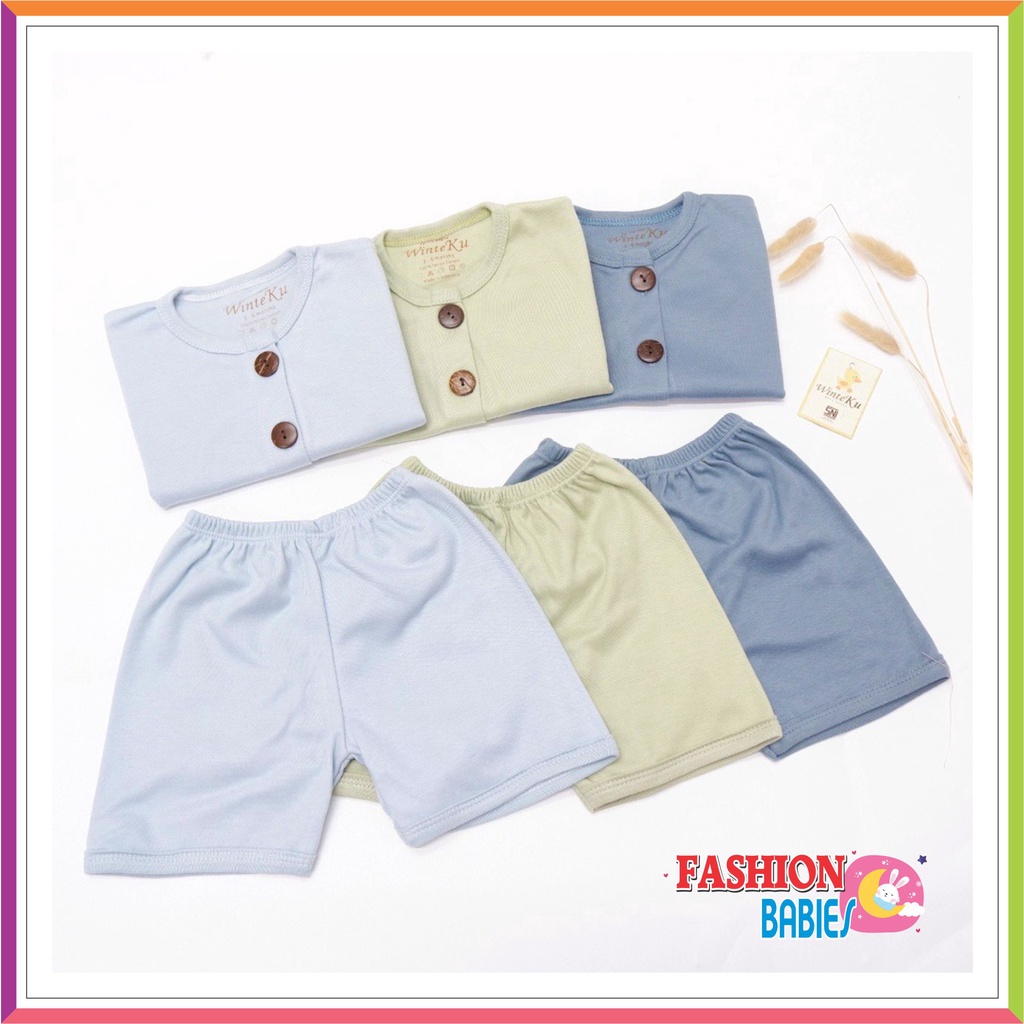 WINTEKU SETELAN BAYI KANCING BASIC POLOS | BASSIC BABY SET BUTTON SEA 0-2 TH