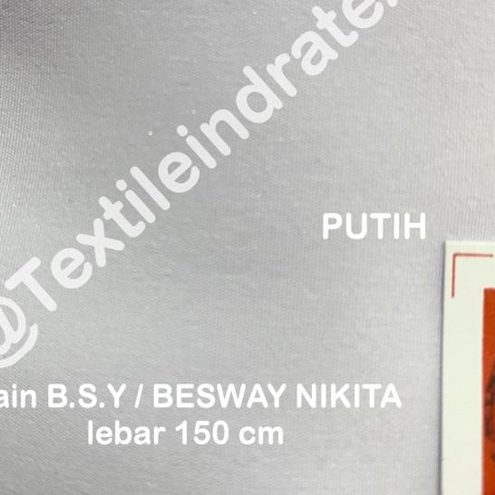 ➺ KAIN BSY BESWAY HIGH TWIST POLYESTER 150 NIKITA BAHAN PRINTING SUBLIME - Putih, perpanjang 50cm ♣