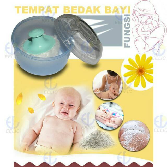 Tempat Bedak Bayi Single Free Puff