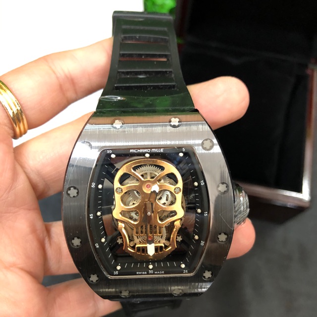 JAM TANGAN RM BODY CERAMIC LIMITED EDITON TENGKORAK AUTOMATIC/REPLICA + KOTAK RM