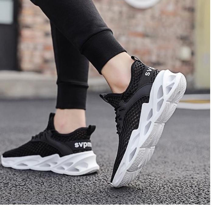 WAADOO Sport Shoes Pria Birdnest Sepatu Running Olahraga Hitam