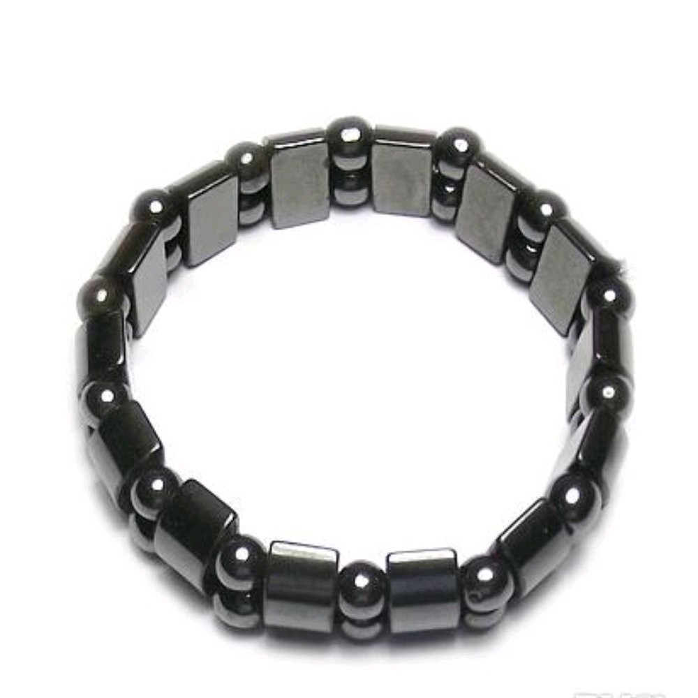 GELANG NATURAL HEMATITE MOTIF ETNIK