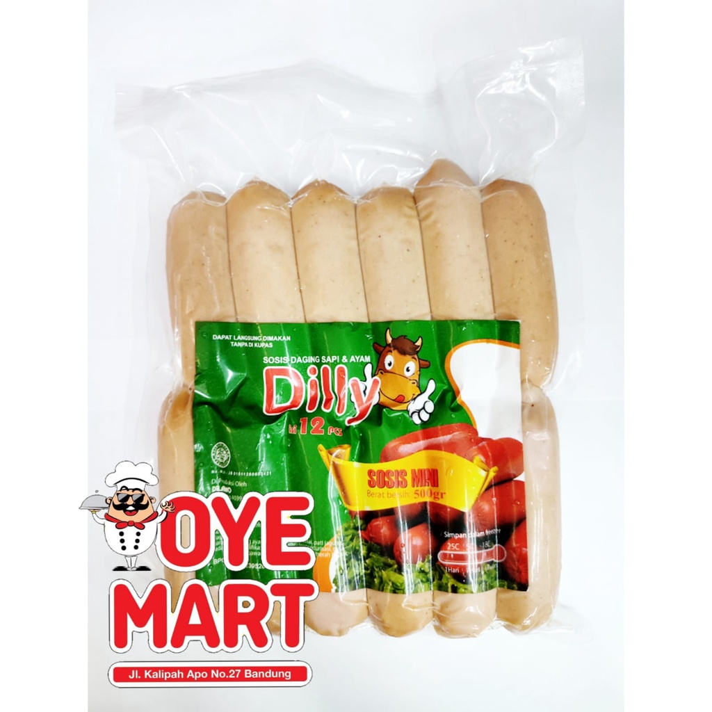 DILLY SOSIS MINI 500GR ISI 12PCS/SOSIS SAPI DAN AYAM