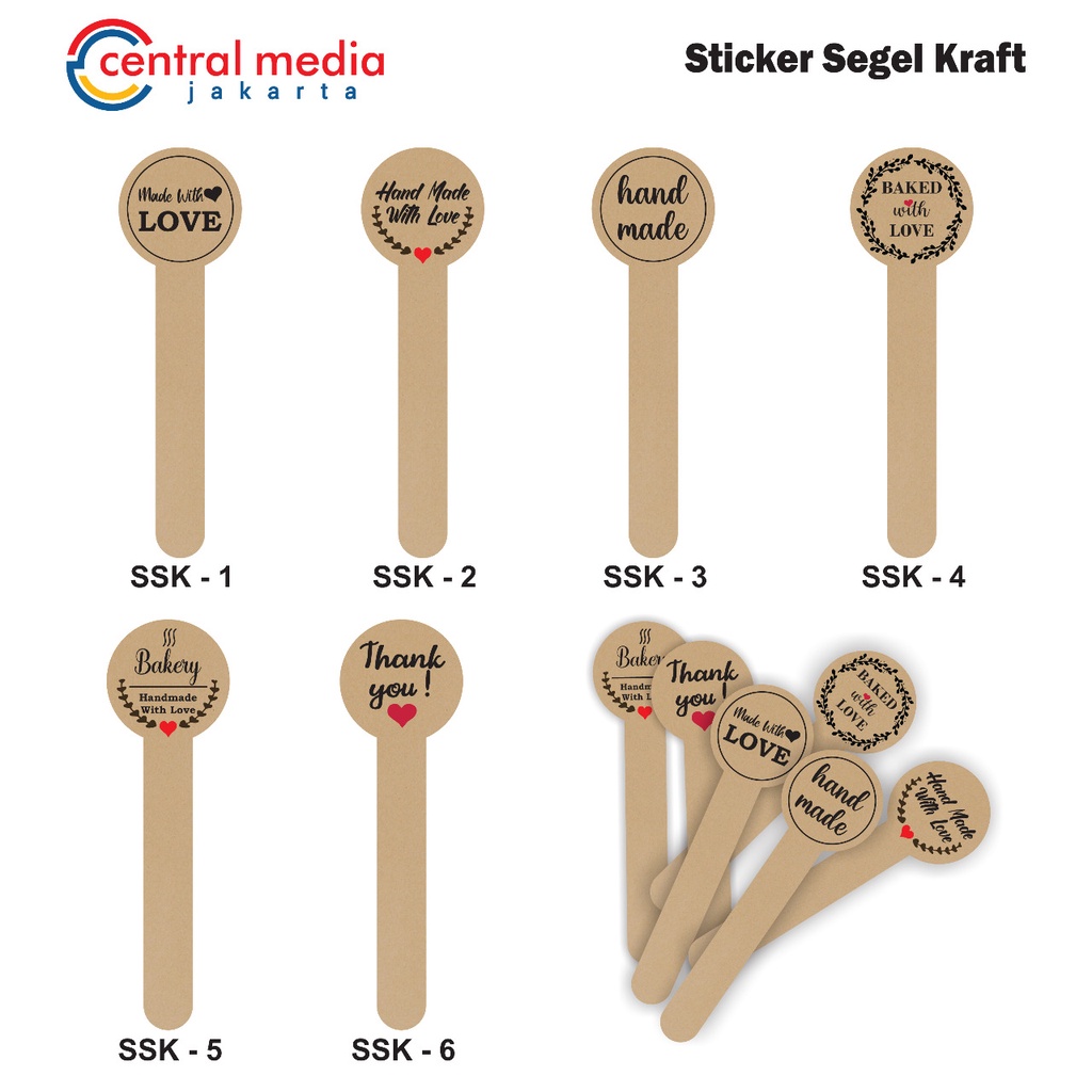 

Cetak Sticker Segel Kraft isi 42 pcs 3x10 cm Stiker Seal Botol Box Toples Label Kemasan