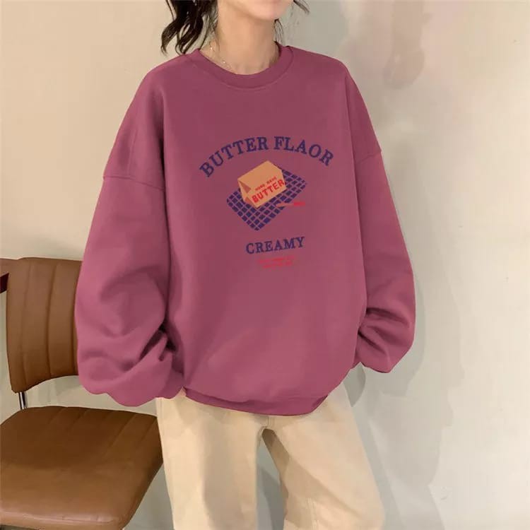 SWEATER WANITA BUTTER FLQAR ALA KOREA TEBAL TERBARU,