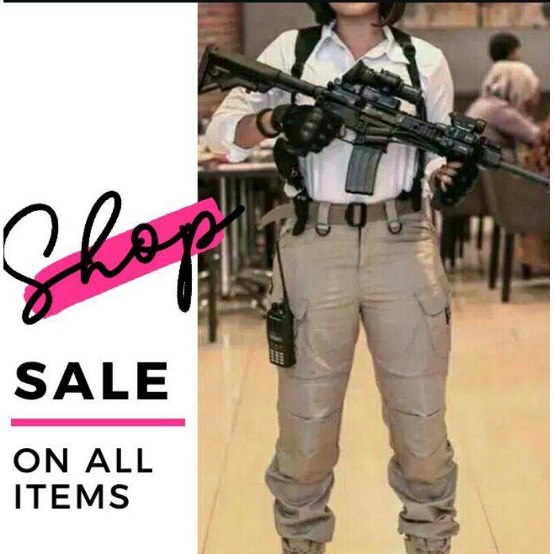 celana panjang wanita cargo touring pants/tactical panjang