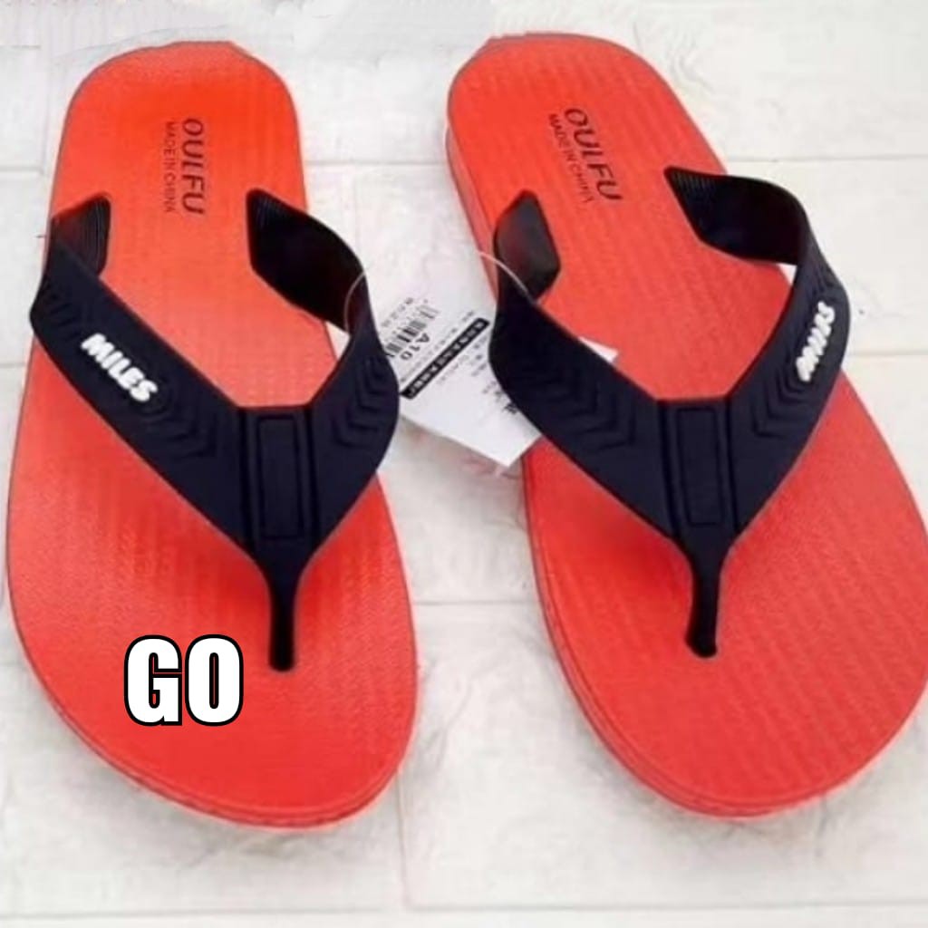 gos Import MILES MERAH HITAM  Sandal Cowok Murah Japit Casual Teplek Sendal Cowok Flat Jepit