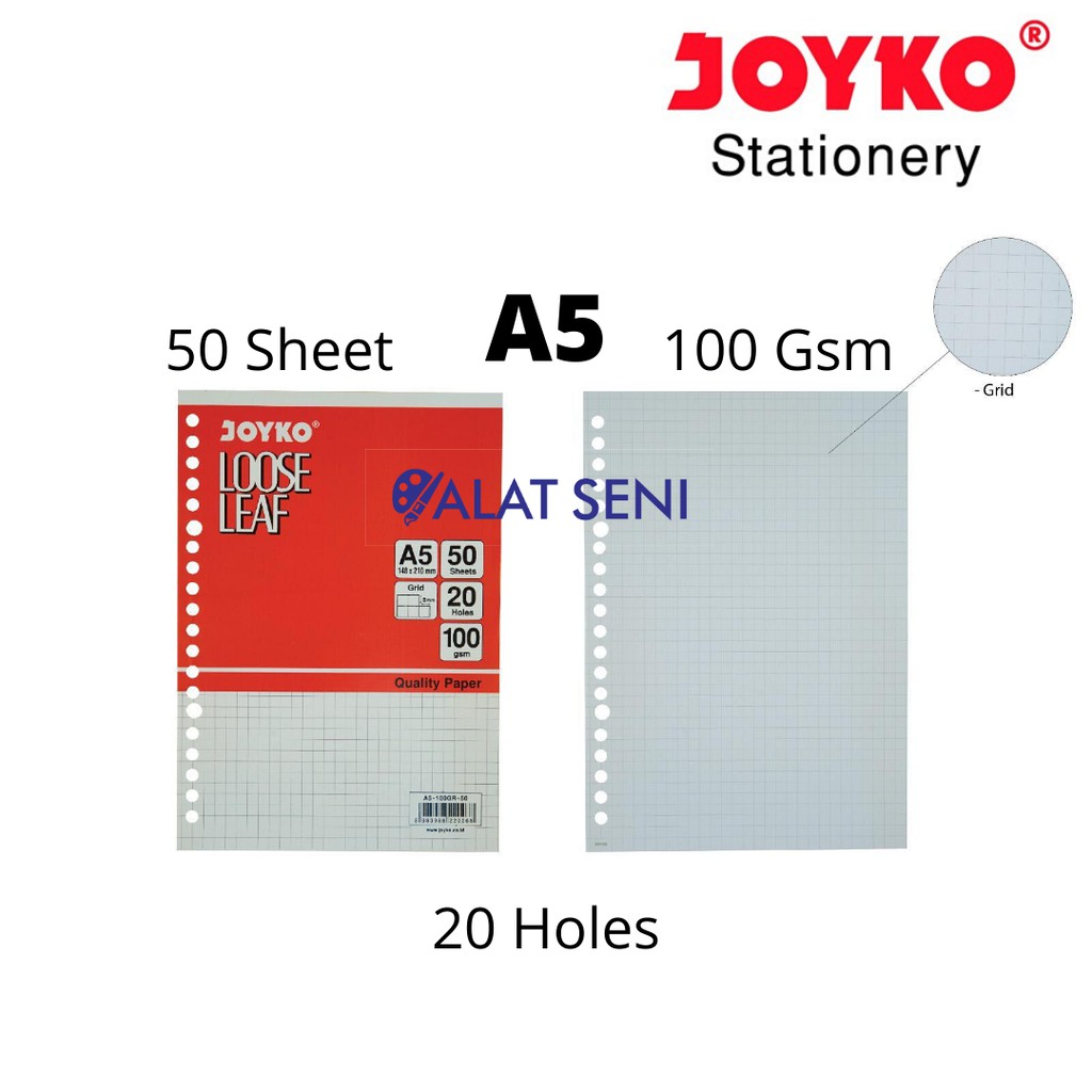 

Joyko Loose Leaf Grid (Kotak) & Dotted (Titik) Kertas Binder