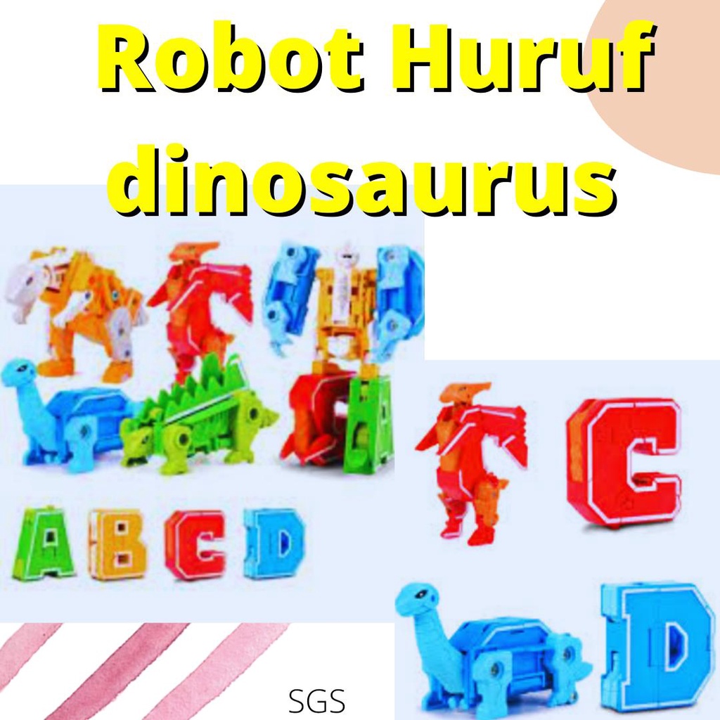 Abc Mainan Emco Megabotz Pocket Morphers  Mainan Robot Huruf Dinosaurus  Robot Dinosaurus  Robot Alp
