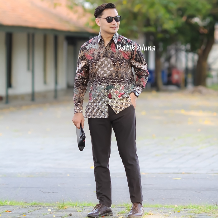 Batik pria lengan panjang Kemeja Atasan Baju batik pria laki laki lengan panjang premium cowok solo