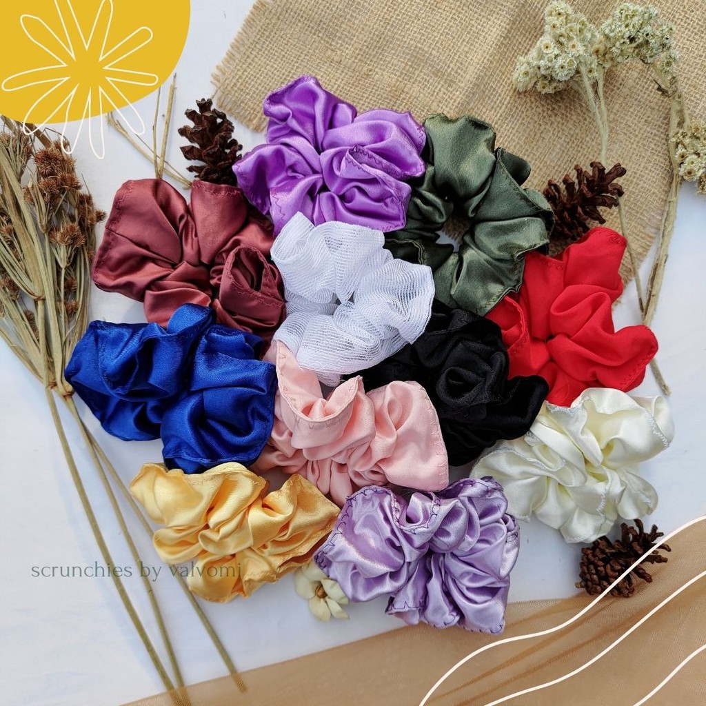 Scrunchies Ikat Rambut Aksesoris Korea Aesthetic Lilac Wanita