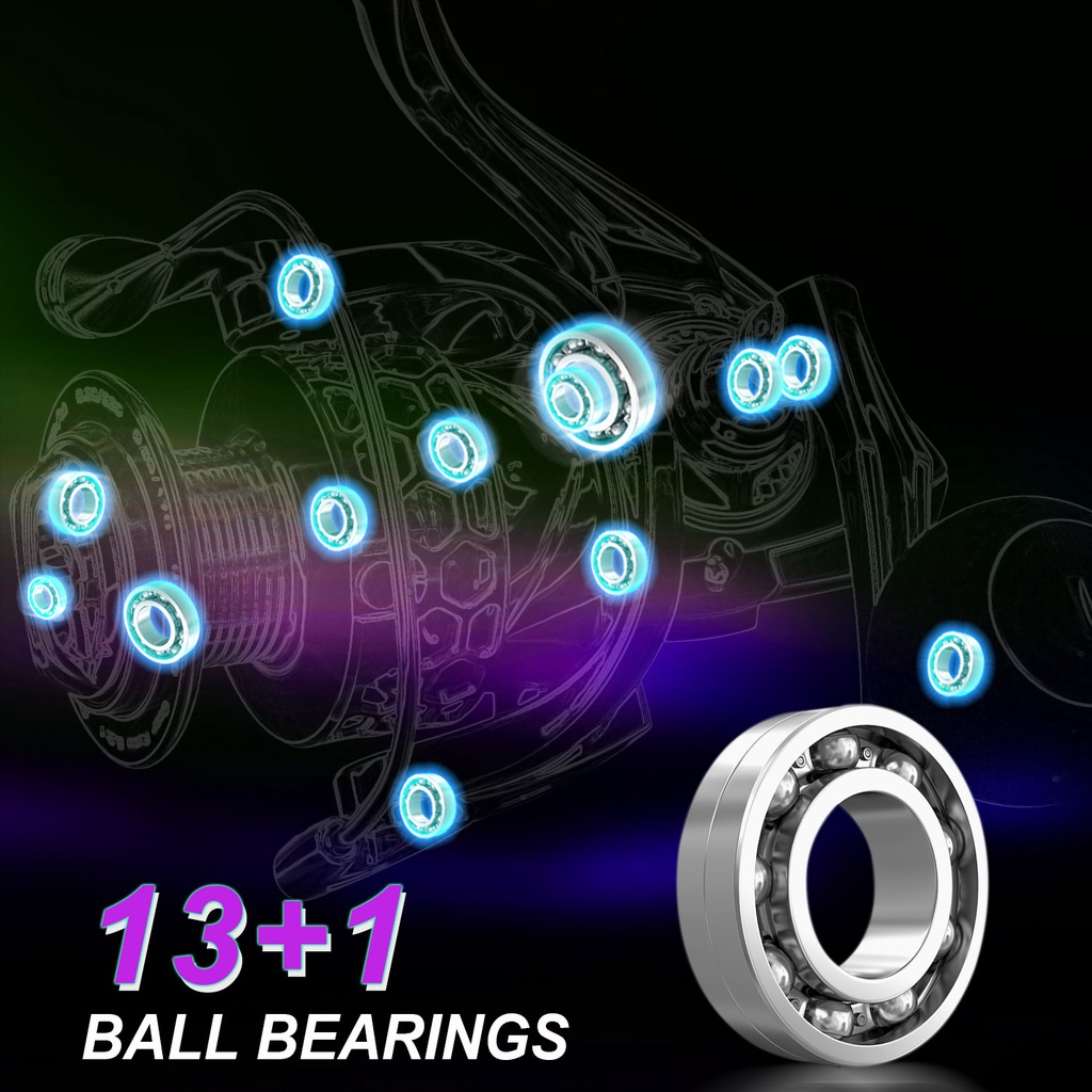 Sougayilang Reel Pancing Berwarna-warni 13 + 1BB Ultra Ringan Kuat Spinning Fishing Reel untuk Meman