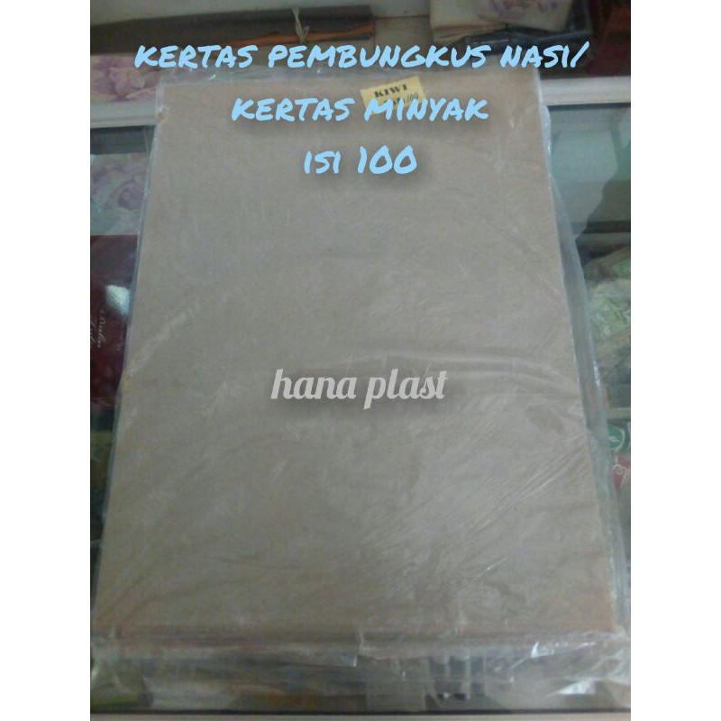 

Kertas pembungkus nasi/kertas minyak @pack isi 100