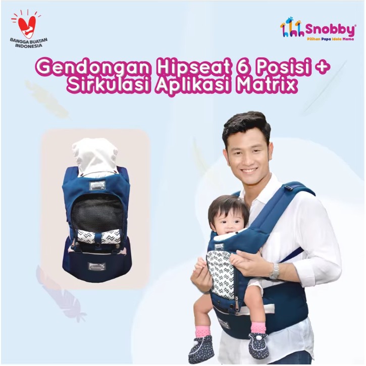 GENDONGAN BAYI 6 POSISI SNOBBY Gendongan Hipseat Saku TPG 2148 Star 2145 Wave 2147 Matrix 2146 Terazzo Hip seat gendongan