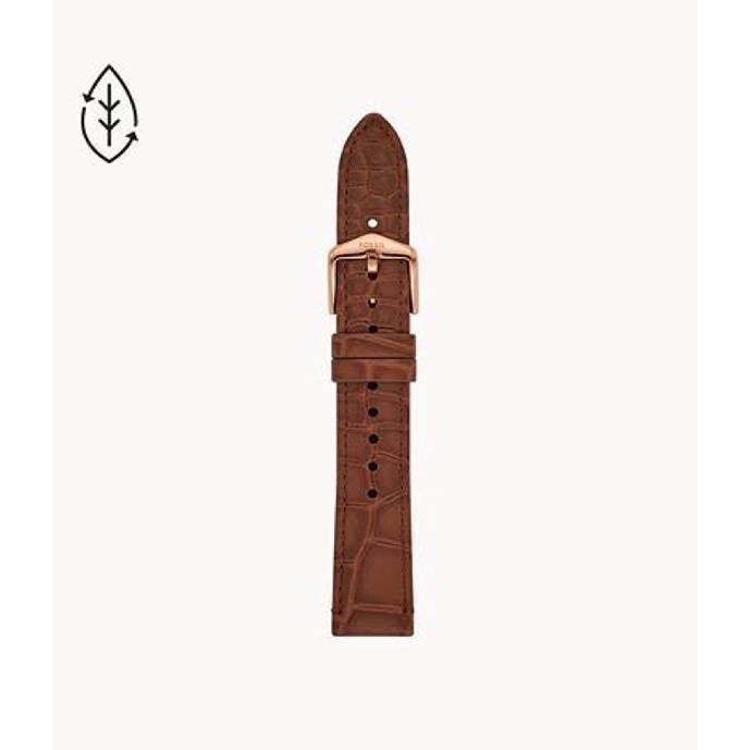 tali jam fossil 18MM BROWN CROCO ECO LEATHER STRAP