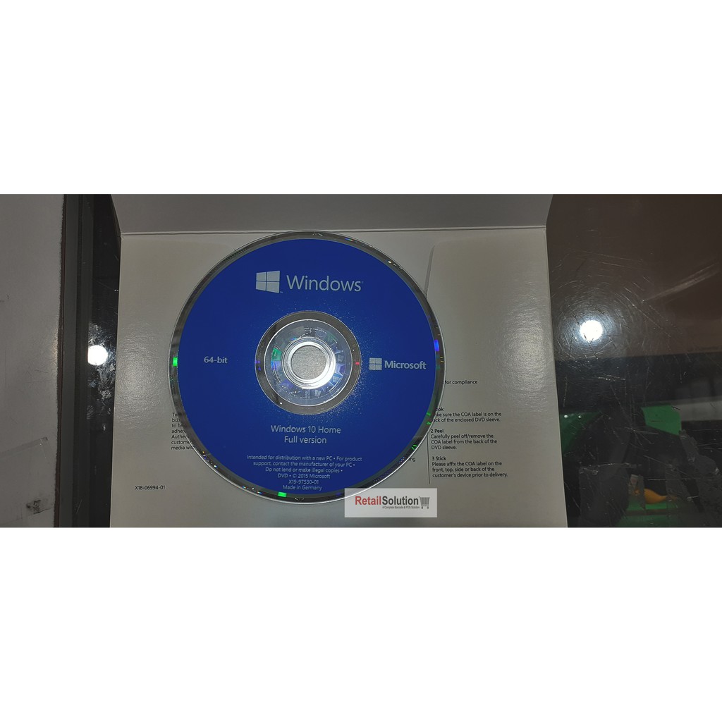 Microsoft Windows 10 Home Edition x64 OEM Original - DVD Windows Ori