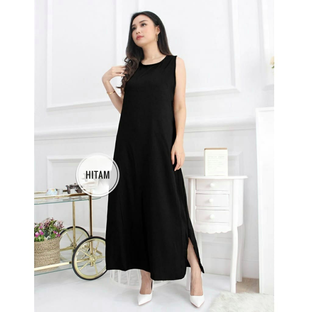 MYSTIQUE.ID LOOSE DRESS GAMIS LONG DRESS TANGTOP BASIC SINGLET DALAMAN