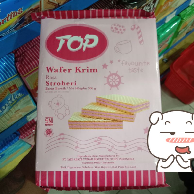 

Yummer l Snack camilan TOP wafer cream rasa strawberi