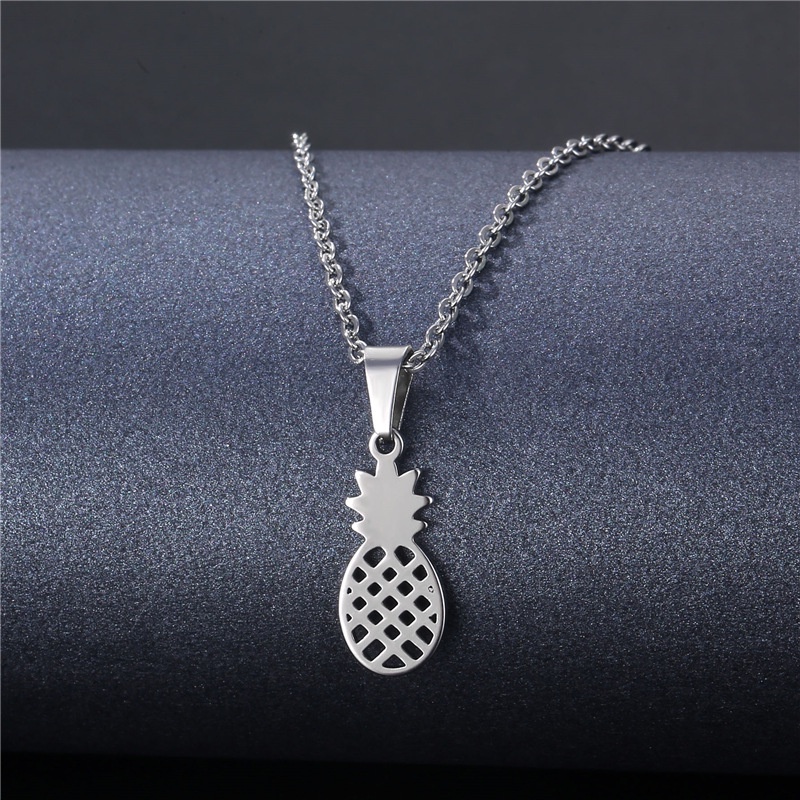 Eropa dan Amerika baru fashion titanium steel pendek kalung stainless steel buah nanas liontin kalun