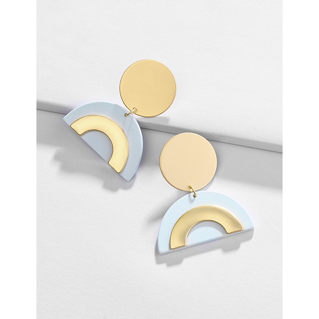 LRC Anting Tusuk Fashion Painted Semi-circular Earrings F4820X