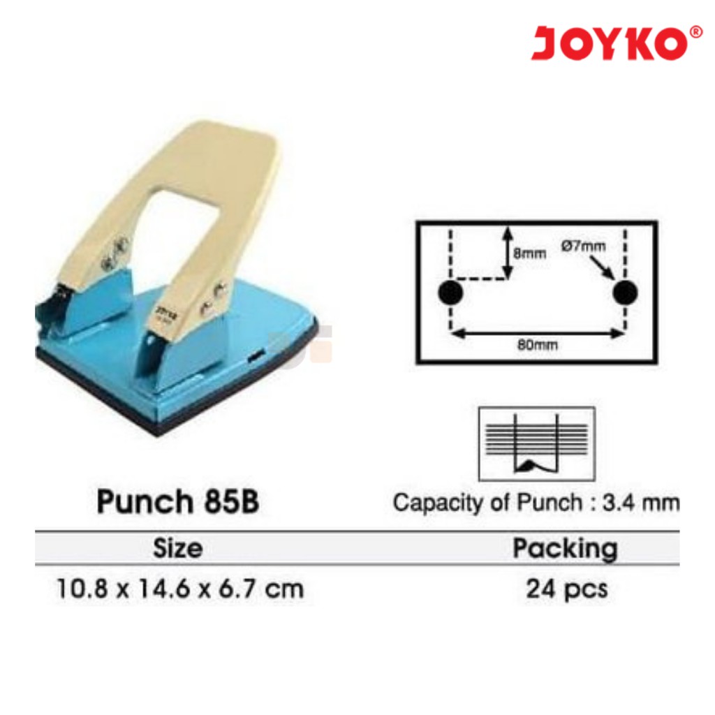 

Perforator Pelubang Pembolong Kertas Joyko 85B Punch 2 Holes/Lubang