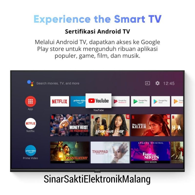 Realme Smart TV 43 Inch LED Android 9.0 Dolby Audio Garansi Resmi 43&quot;