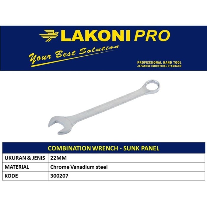 Kunci Ring Pas 22 mm LAKONI PRO 300207 Combination Wrench Chrome