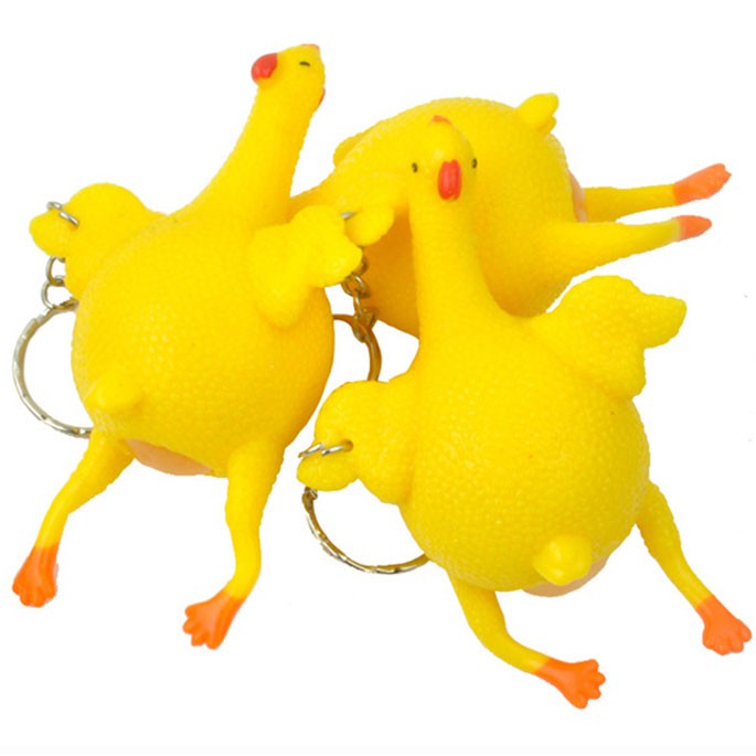 Gantungan Kunci Squishy Anti Stress Model Ayam Bertelur Turkey Egg