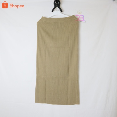 Rok Rajut ABG & JUMBO Rok Span Rajut Wanita / ROK Panjang PREMIUM / Rok Knit Rajut / Rok Tebal / Rok oversize-MOCCA