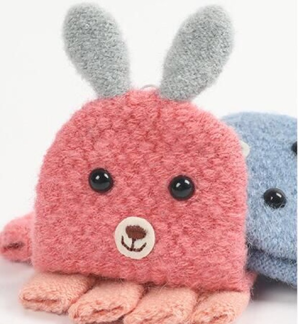 Glove Fingerless Rabbit Sarung Tangan Anak Wool Winter Musim Dingin