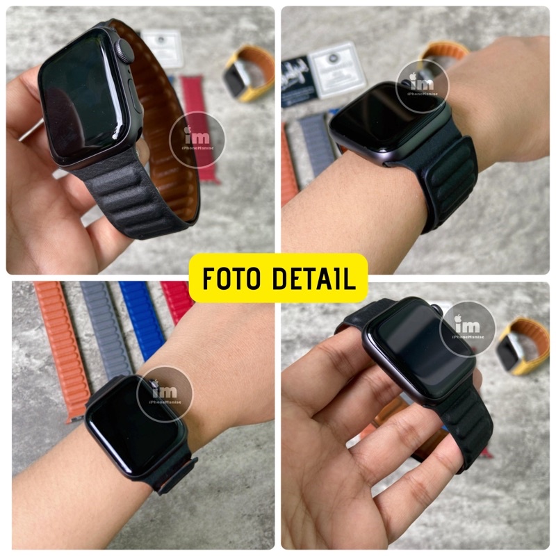 (NEW! BISA COD) STRAP APPLE WATCH SERIES SE 7 6 5 4 3 2 1 LEATHER LINK STRAP SMARTWATCH TALI JAM 44mm 42mm 45mm 38mm 40mm 41mm