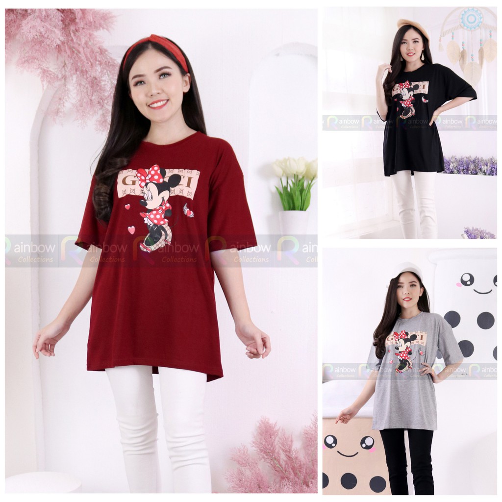 Kaos Jumbo / Atasan BIGSIZE (OVERSIZE) MOUSE Fit XXXL (Ld 106 CM)