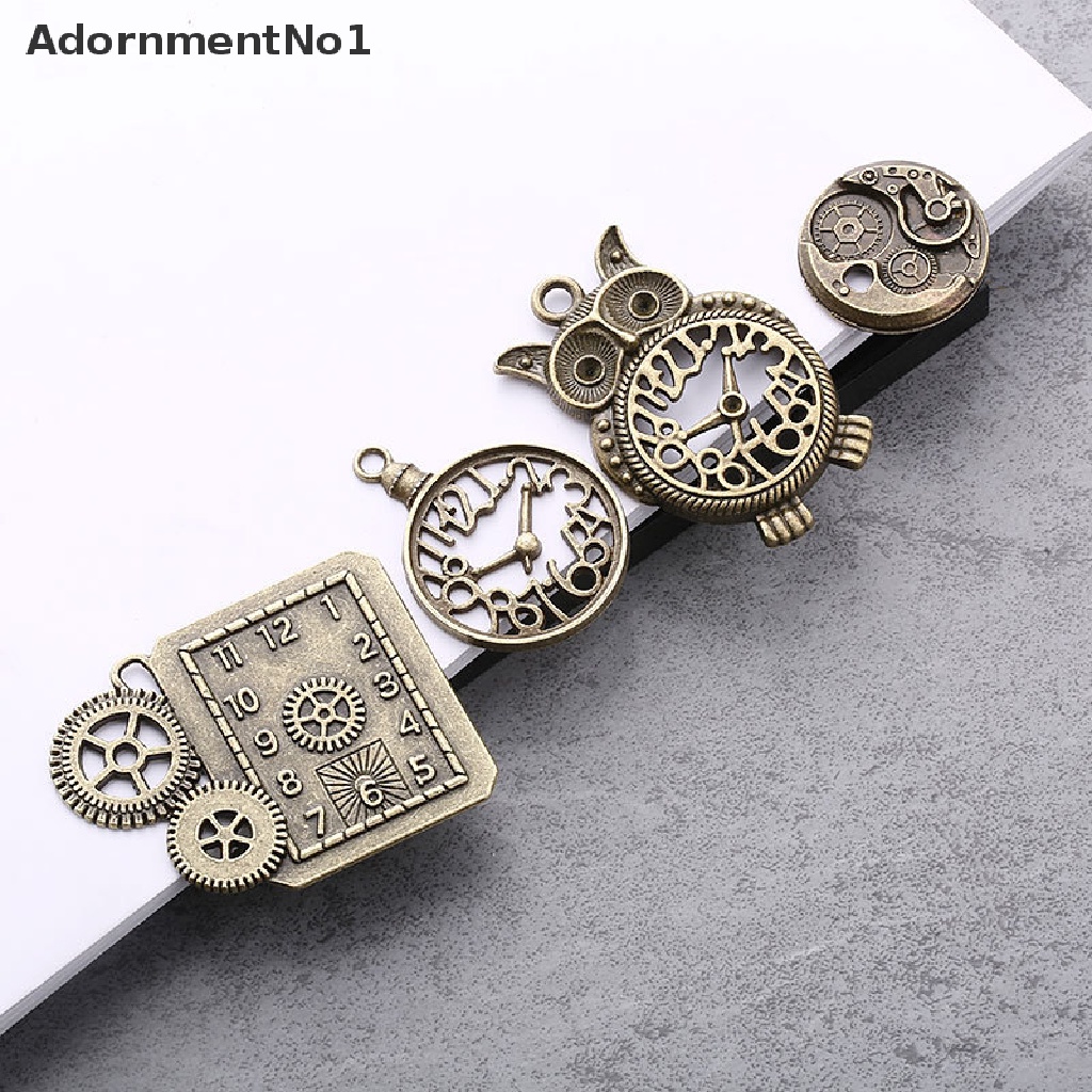 (AdornmentNo1) 40pcs Liontin Jam Bahan Metal Alloy Gaya Vintage / Steampunk Menarik Untuk Perhiasan DIY