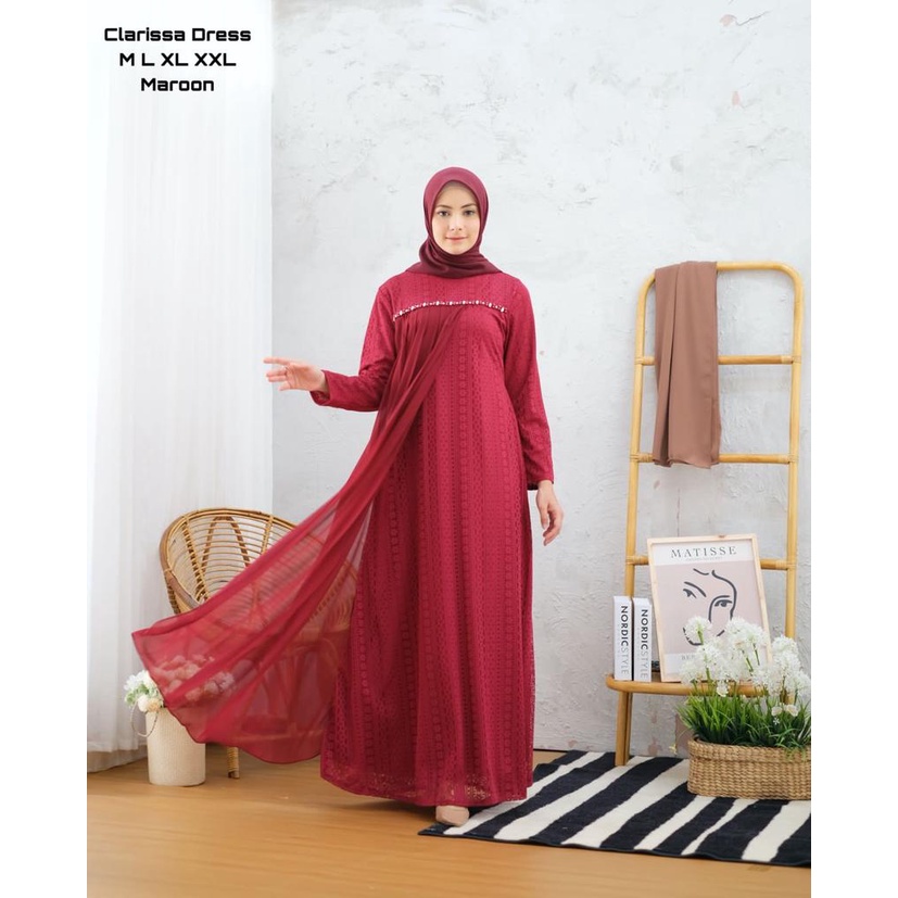 Permata Olshop / Clarissa Dress NF / Kebaya Gamis Modern / Kebaya Bridesmaid / Kebaya Wisuda / Gamis Brukat