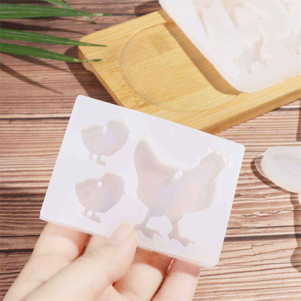 R-flower Animal Resin Cetakan Dekorasi Rumah Dinosaurus Hiu Gajah DIY Epoxy Gantungan Kunci Decor Making Props Silicone Casting Cetakan