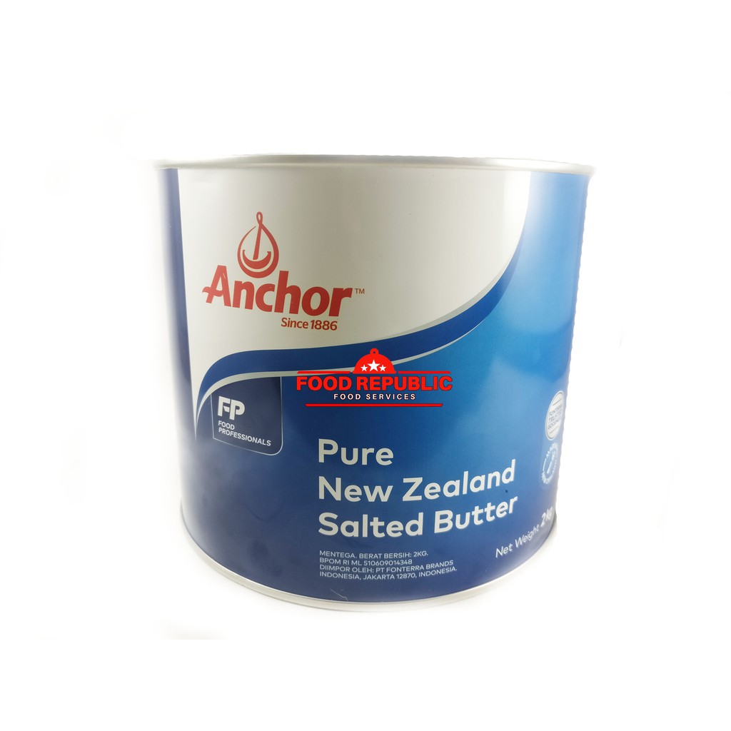 Anchor Salted Butter Golden Fern 2 KG (1 CRT) Halal Bahan Kue Kering