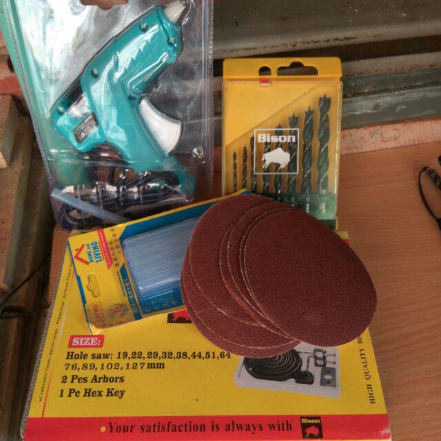 Paket Mollar Glue Gun 20 Watt Biru & Lipro Refill Lilin Lem Tembak