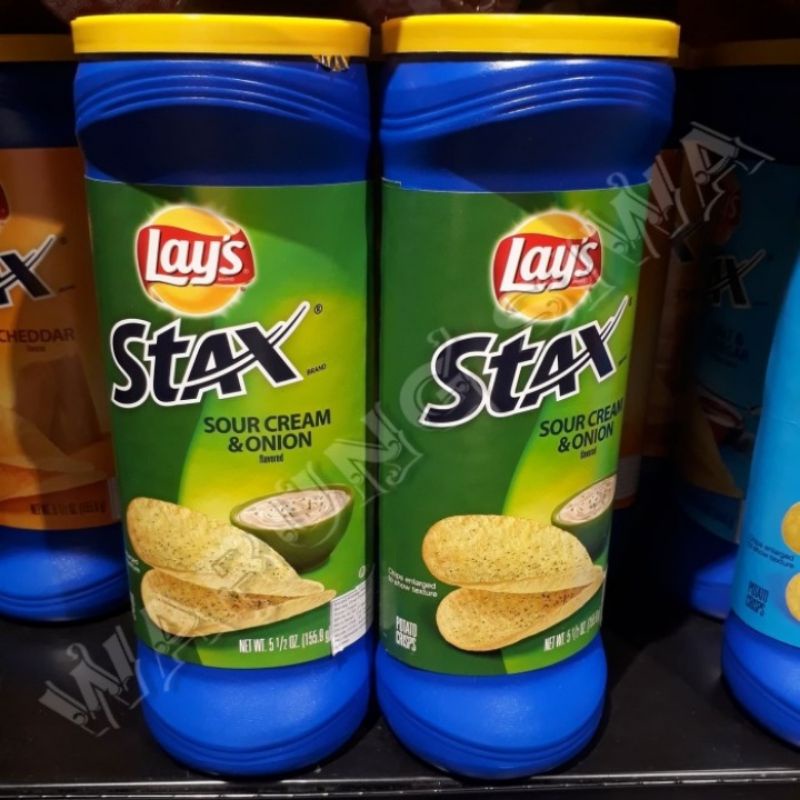 

Lay's stax sour cream & onion flavour 155.9 gram