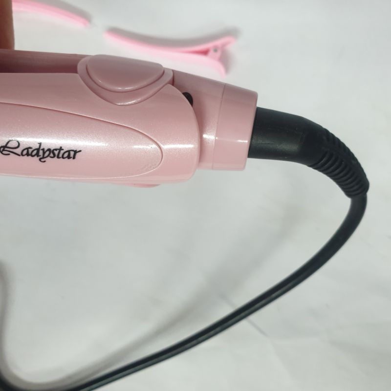 LADYSTAR | Catokan Sisir | LS608 | Pink Putih | Brush Keriting Blow | STARSELLER