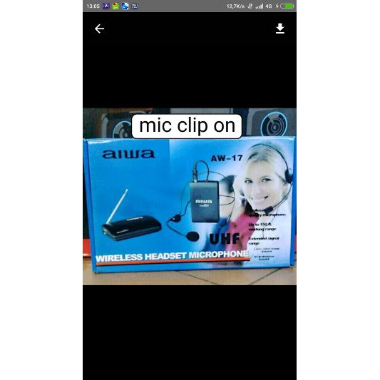 Dijual MIC HEAD SET AIWA CLIP ON STEREO Limited