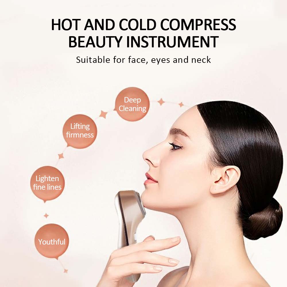 COD LED Hot Cold Hammer Facial Lifting Vibration Massager Body&amp;Face Ultrasonic Cryotherapy