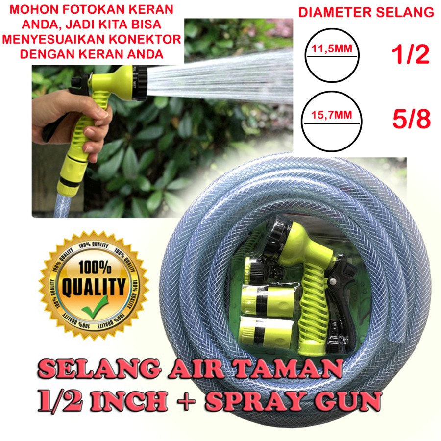 SELANG AIR TAMAN BENANG 1/2 INCH + SPRAY GUN / GARDEN HOSE