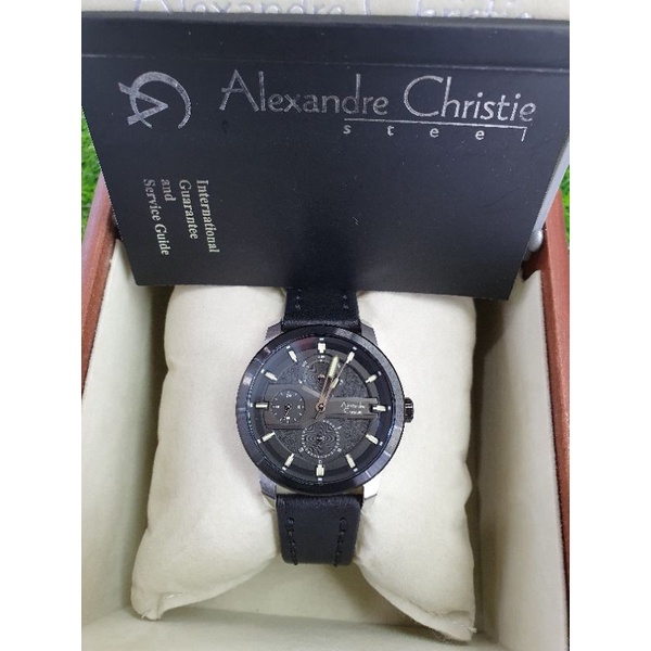 alexandre christie 6562bf silver ring hitam wanita