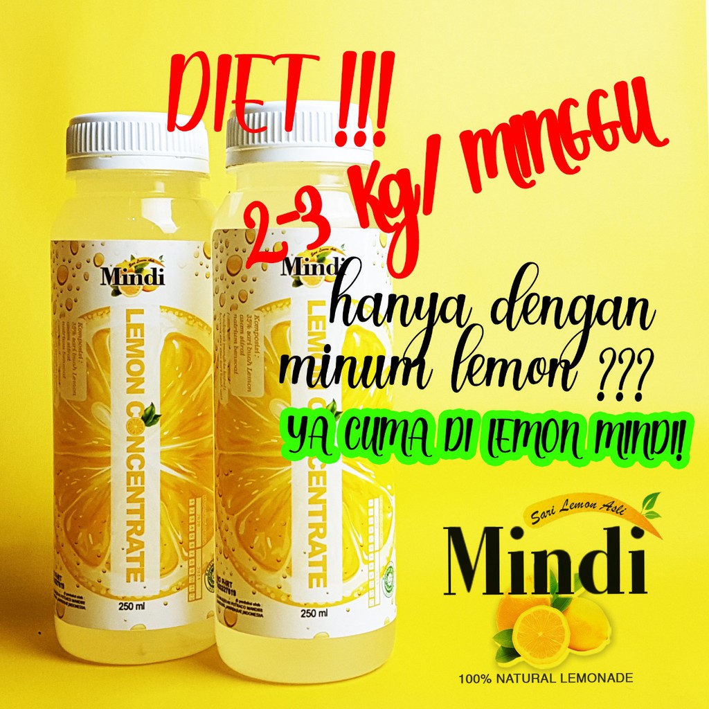 

PAKET 2 BOTOL @250ml Diet Herbal Sari Lemon Mindi, Diet Alami Murah ! Sari Lemon Asli