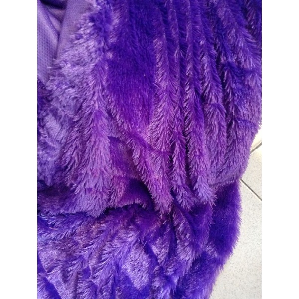 ALAS KANDANG KUCING DAN ANJING KAIN BULU RASFUR TEBAL 2 CM-Ungu tua