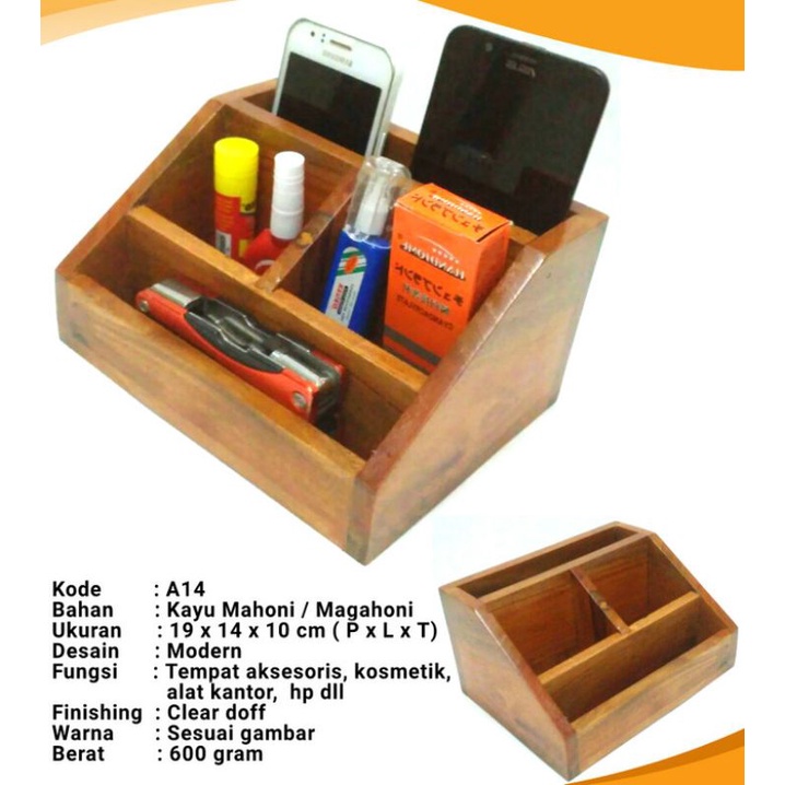 Tempat penyimpanan serbaguna storage box kayu organizer wooden box A14