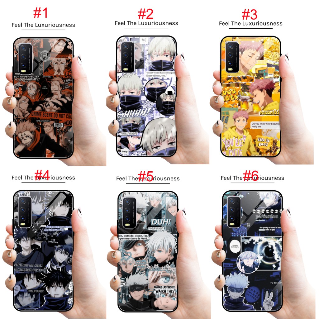 Premium soft case glass motif jujutsu kaisen for vivo y20/y20s/y12s/y50/y30/y19/y17/y12/s1 pro dll