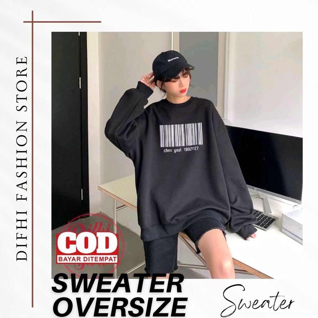Sweater Barcode/Sweater Jumbo/Sweater Wanita Jumbo/Sweater Oversize/Sweater Oversize Jumbo/Sweter Ov